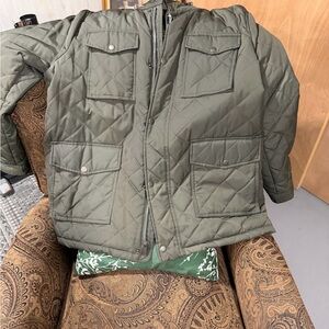 Tommy Hilfiger Olive Green Quilted Military Jacket